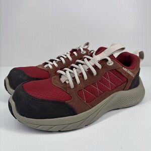 Merrell Alpine CF Safety Toe Work Sneakers Women's US‎ 6.5M Tortoise Red/Brown